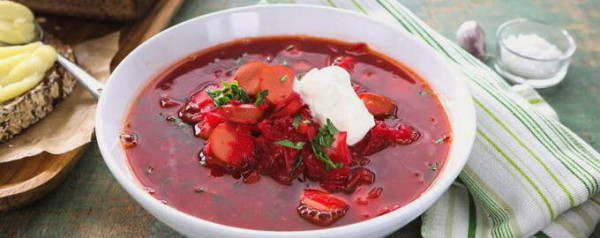 Борщ с мясом классический