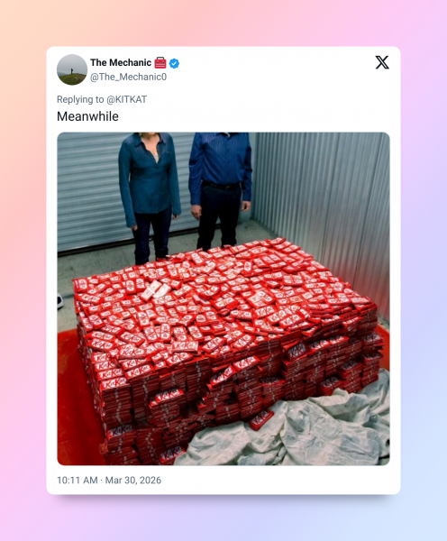 Кража 12 тонн батончиков KitKat стала новым мемом в стиле «мы тут ни при чём»