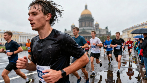 В Петербурге прошел юбилейный полумарафон &laquo;ЗаБег.РФ&raquo; при сильном ветре и дожде