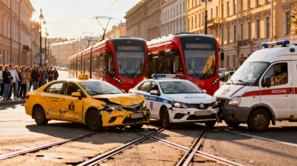 В Белоострове внедорожник Haval протаранил скорую на перекрестке - спецтранспорт в кювете