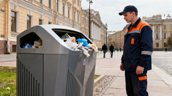 В Петербурге дворник оштрафован за удар женщины совком у мусорных баков