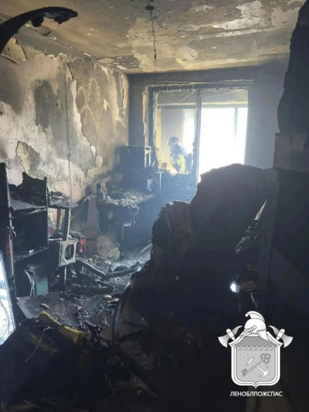 Десятки человек вывели из дома в Кудрово из-за пожара