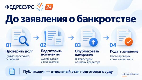 Кредитор планирует банкротство должника: что проверить и опубликовать до обращения в суд