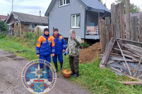После двух дней в лесу под Приозерском пенсионера домой проводили спасатели